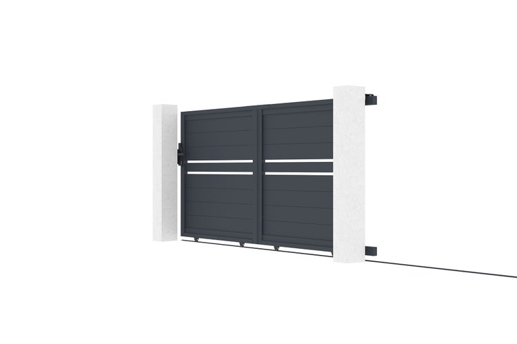 Schiebetor 3m CIMONE H.140 graues Aluminium