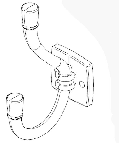 Doppelter Kleiderhaken zur Wandmontage