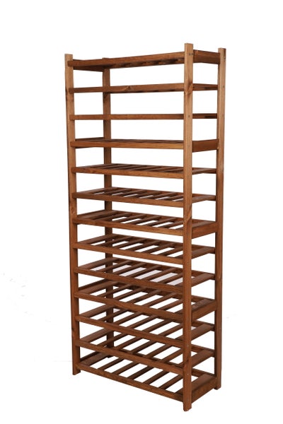 PROREGAL Weinregal SPREEWALD HxBxT 163x70x33cm 78 Flaschen auf 13 Ebenen Massives Kiefernholz Braun geölt