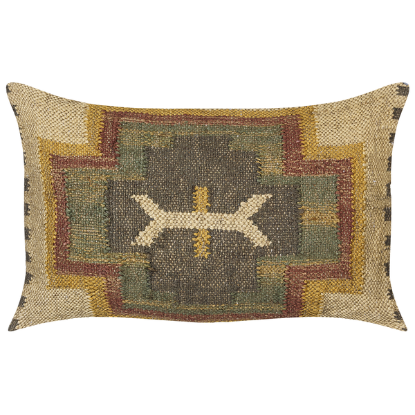 Dekokissen PULICAT Jute 30 x 50 cm Grün Orientalisches Muster