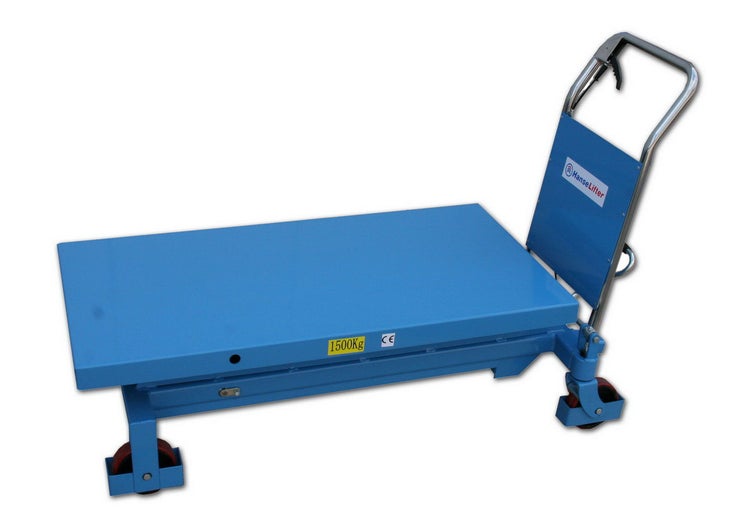 Hubtischwagen mit einer Traglast von 1500 kg und HanseLifter Logo.