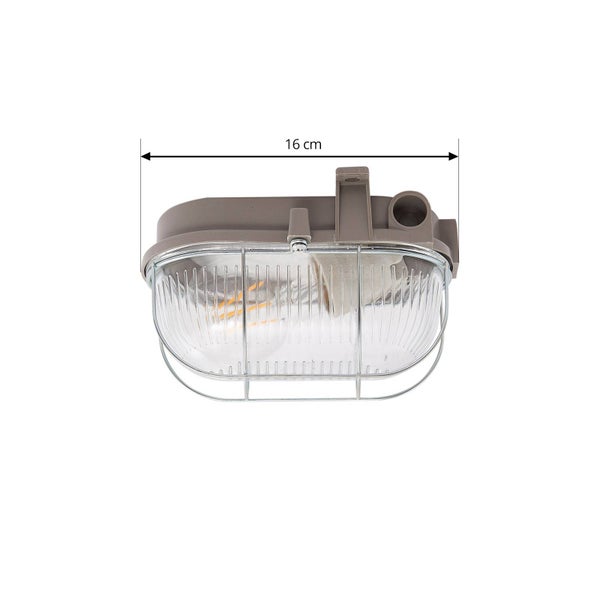 PRIOS Wandleuchte außen Kirgo (spritzwassergeschützt (Vintage, Industriell) in Alu (1 flammig E27) - Außenwandleuchten Wandlampe Led Außenlampe Outdoor für