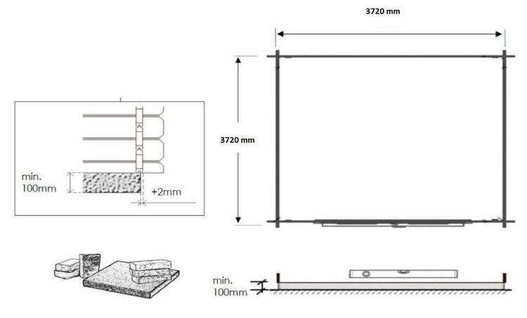 Gartenhaus, Gerätehaus 15,20m2 - 3,90x3,90m - 34mm - Imprägniert