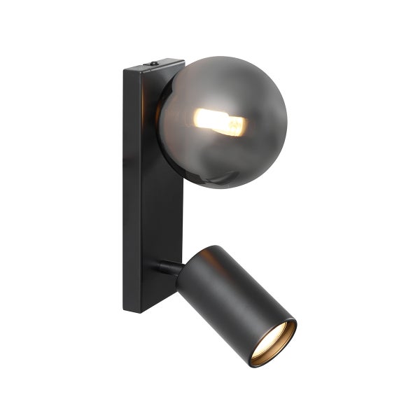 Schwarze Wandleuchte mit zwei Leuchtenarmen