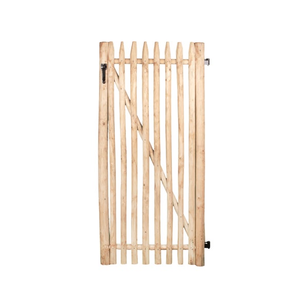 Holzzauntor aus naturbelassenen Rundhölzern für den Garten