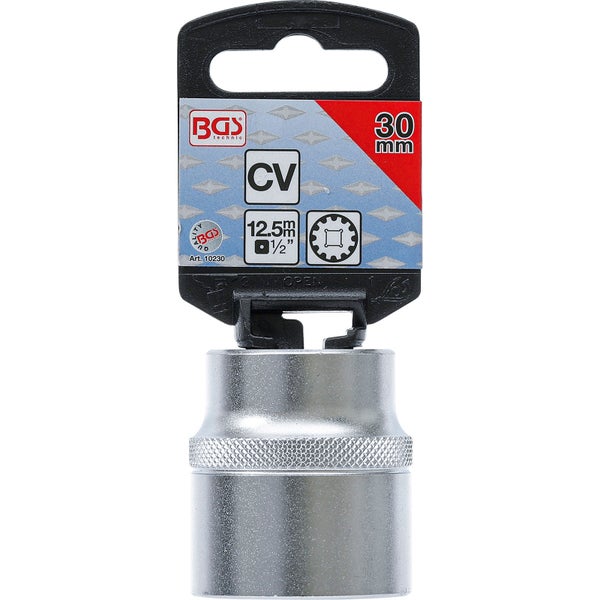BGS Steckschlüssel-Einsatz Gear Lock Antrieb Innenvierkant 12,5 mm (1/2) SW 30 mm - 10230