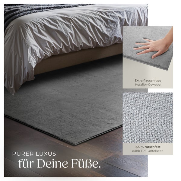Kurzflorteppich tectake rutschfeste Unterseite verschiedene Größen und Farben 120 x 170 cm