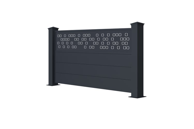 Vorgartenzaun aus Aluminium ADULA 190H90 Grau