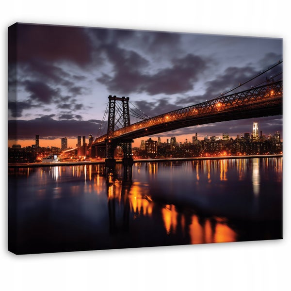 Brücke bei Nacht auf Leinwand