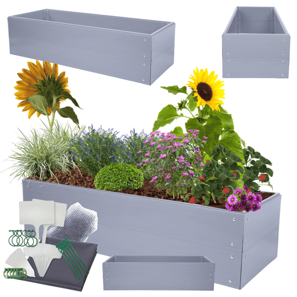 Hochbeete Growline Plast HxBxT 41x180x45 cm 2 Ebenen Kunststoff Grau