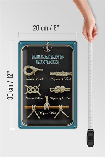 Blechschild Spruch 20x30cm Seamans Knots Seemansknoten