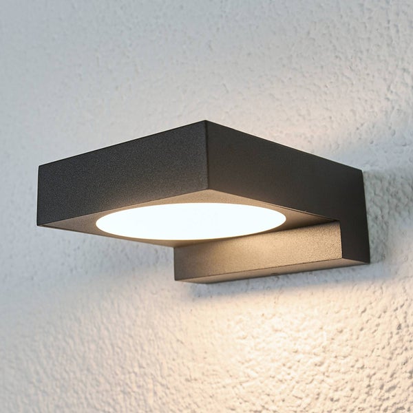 Arcchio LED Wandleuchte außen Natalja (Modern) in Schwarz aus Aluminium (1 flammig, ) - Außenwandleuchten Wandlampe Led Außenlampe Outdoor für Außenwand/Hauswand Haus Terrasse &