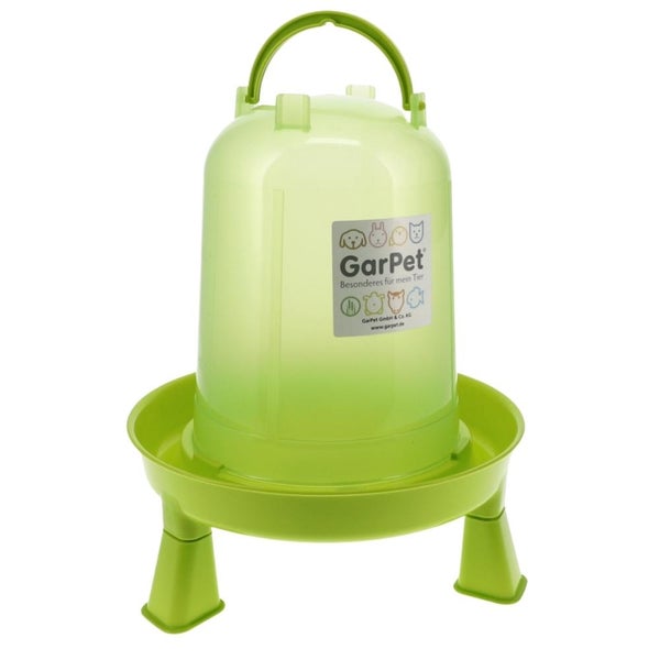 Geflügeltränke mit Standfüßen Hühnertränke Stand Füßen Wassertränke automatisch Stülptränke Hühner Tränke grün 3,0 L