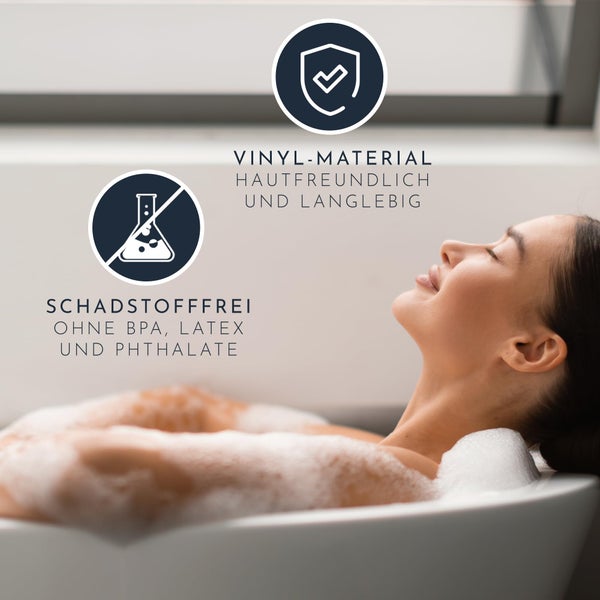 Homerella® Badewannenmatte rutschfest 100% BPA frei inkl. 2 Haken zum Aufhängen 100x40cm - Antirutschmatte Badewanne hautsensitiv & schimmelresistent - Badematte rutschfest maschinenwaschbar