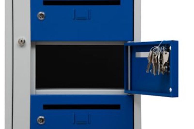 PROREGAL Postverteilerschrank Crane HxBxT 180 x 40 x 50 cm Grau-Blau