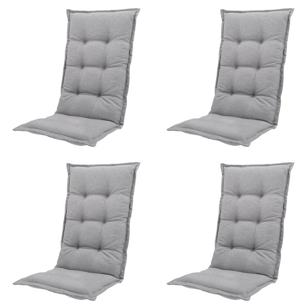 Hochlehnerauflage Naples grau - Ca. 123x50 cm - 4er-Set