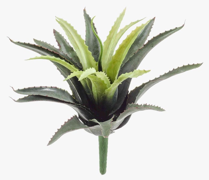 Künstliche Pflanze Sukkulente Agave mit gezackten Blättern aus Kunststoff.