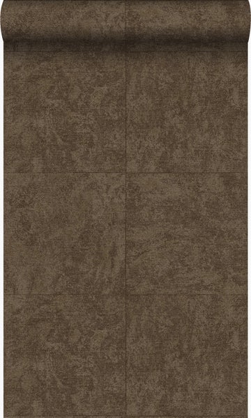 Origin Wallcoverings Tapete Stein-Optik Dunkelbraun - 53 cm x 10,05 m - 347412