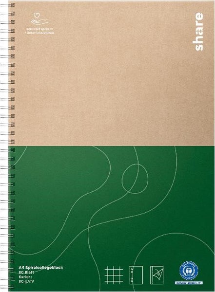 share Collegeblock kariert 80 g/m² weiß A4 80 Blatt