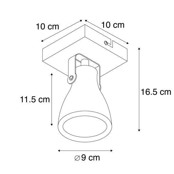Set aus 4 industriellen Spots grau Beton 1-Flammig - Creto