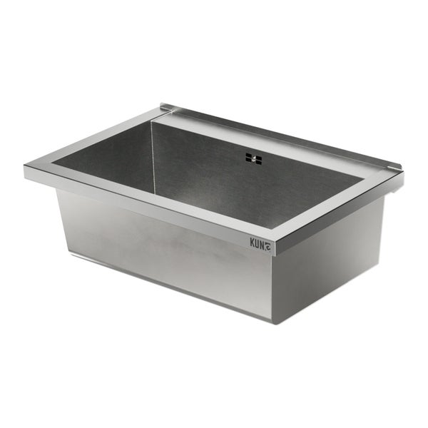 Einbau-Küchenspüle aus Edelstahl mit einem Becken und Überlauf von KUN