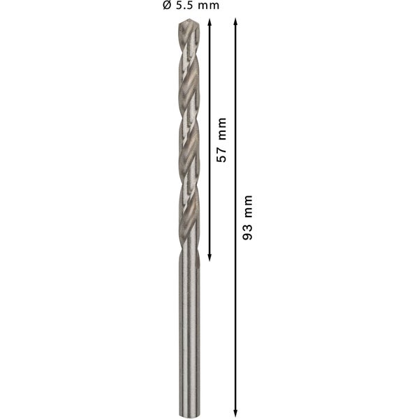Bohrer-Set für Metall, 10 Stück, 5,5 mm, aus HSS-G Stahl