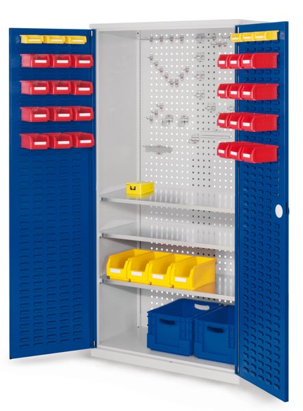 Kappes ®RasterPlan Werkzeugschrank 1950x1000m Modell 6 Tiefe 500mm Schlitzplattentüren enzianblau