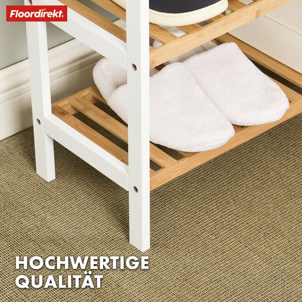 FLOORDIREKT Bambus-Schuhregal Michigan - Stilvolles & Platzsparendes Regal - mit 3 Ablagen
