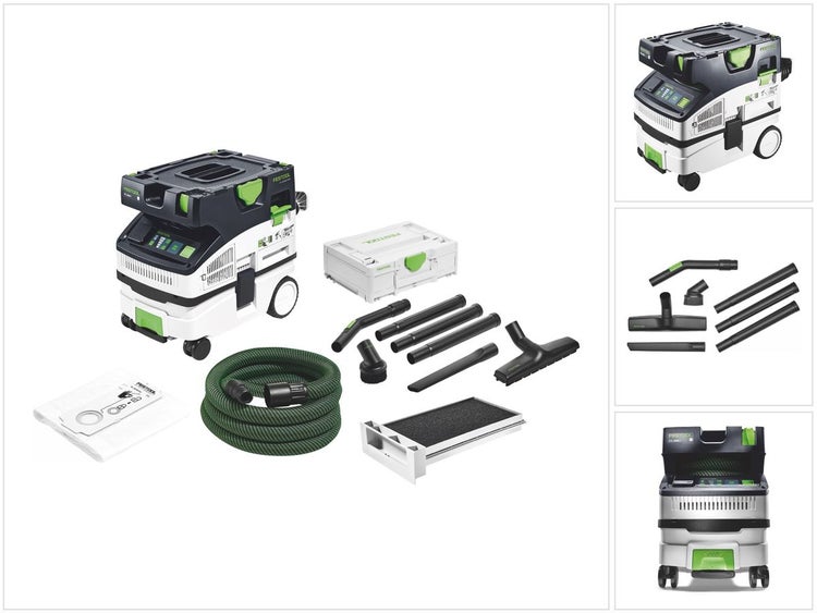 Festool CTL MINI I CLEANTEC Absaugmobil 10 l Staubkl. L + Nassfilter + 6x Filtersack + Reinigungsset RS-ST D 27/36-Plus im Systainer