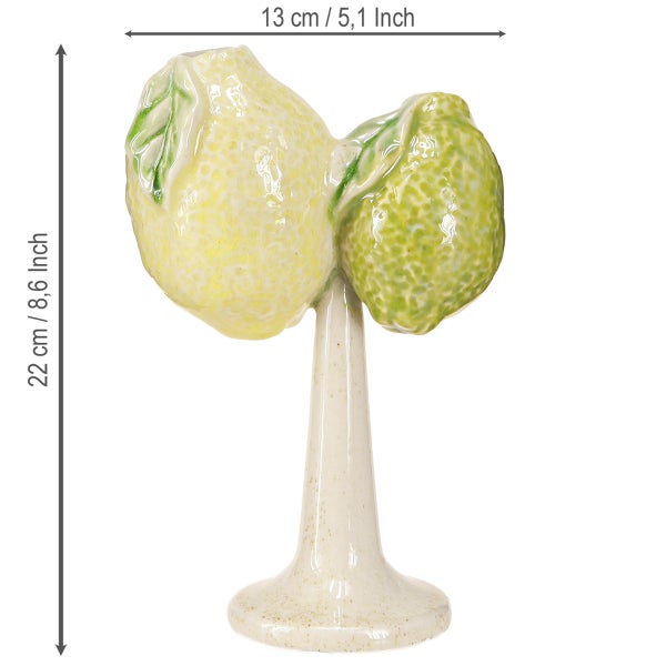 Dekorative Zitronenfigur aus Keramik, Höhe 22 cm, Breite 13 cm
