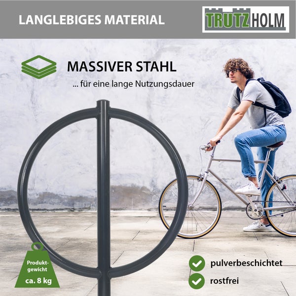 Fahrradanlehnbügel 115 x 76 cm Stahl pulverbeschichtet Ø 60 mm zum Einbetonieren Parker Anthrazit            Typ O