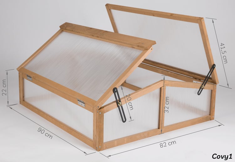 needs&wants® Frühbeet Aufsatz klein aus Holz Bausatz, Frühbeetkasten mit Abdeckung Gewächshaus mit Deckel wetterfest für Garten Balkon Outdoor, Polycarbonat, braun