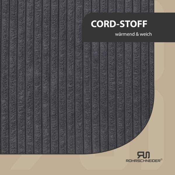 Rohrschneider Hundesofa gepolstert Cord breit dkl. grau