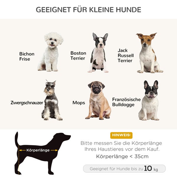 PawHut Hundesofa, Haustiersofa, Hundebett, Hundematte, Kunstleder, Kurzplüsch, Grau, 68 x 41 x 32 cm