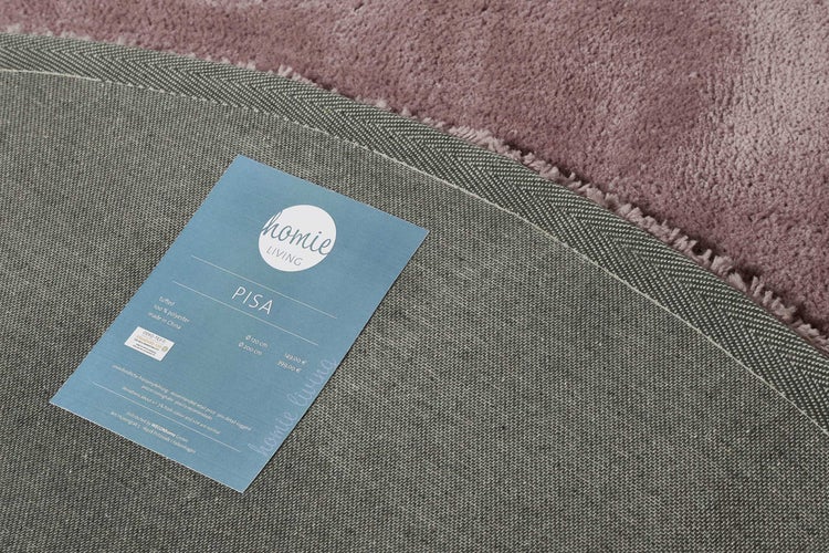 Teppich Rund Altrosa Flieder Hochflor Pisa Homie Living 120 cm rund
