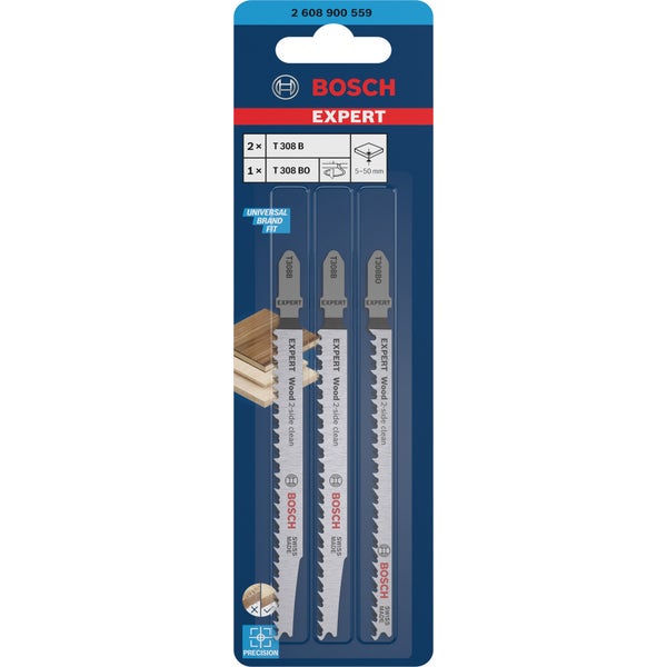 Bosch Expert Wood 2-side clean Stichsägeblatt-Set 3tlg. T308B/BO - 2608900559