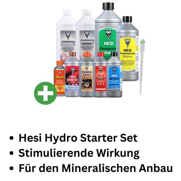 Hesi 9-Teiliges Hydro Dünger Set XXL – Komplettset für Optimales Indoor Grow | Für Starkes Wachstum & Reichliche Blüten | Einfach Anwendung für Anfänger | Mit pH-Kontrolle & Hochwertigen Nährstoffen