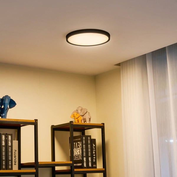 Lindby LED Smart Home Deckenlampe Pravin dimmbar (Modern) in Schwarz (1 flammig, ) - Deckenleuchte Lampe Wohnzimmerleuchte