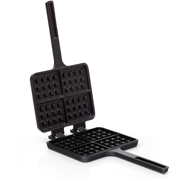 BBQ-Nerd Waffelform aus Gusseisen für belgische Waffeln | Gusseisernes Waffeleisen für Herd Grill Feuerstelle | Rustikaler Waffle Maker - Antihaft - Grillwaffeleisen