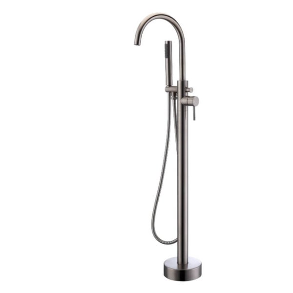 Home Deluxe - Design Standarmatur - MOON Chrome - Höhe: 115 cm, inkl. Handbrause I freistehende Armatur Wannenbrause Wanneneinlass