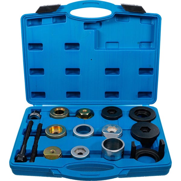 Werkzeugsatz mit Adaptern in blauem Koffer