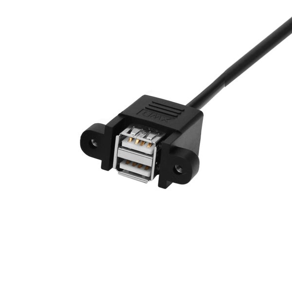 USB Einbaubuchse mit Befestigungsflansch und Anschlusskabel