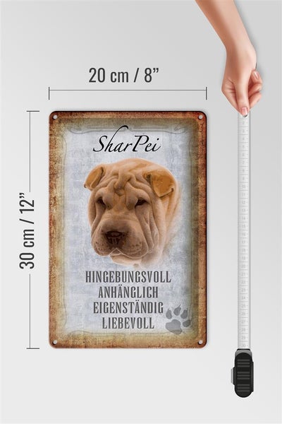 Blechschild Spruch 20x30cm Shar Pei Hund Schild