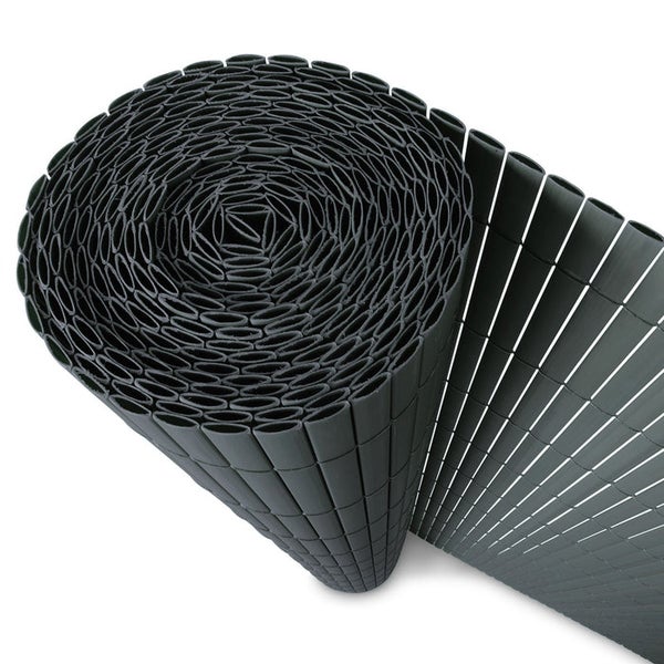 FLOORDIREKT PVC-Sichtschutzzaun - extra Blickdicht - Deko für Balkongeländer - Grau - 150 x 500 cm