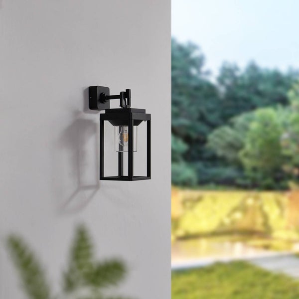 Lucande Wandleuchte außen Milanka (Modern) in Schwarz aus Aluminium (1 flammig, E27) - Außenwandleuchten Wandlampe Led Außenlampe Outdoor für Außenwand/Hauswand Haus Terrasse & Balkon