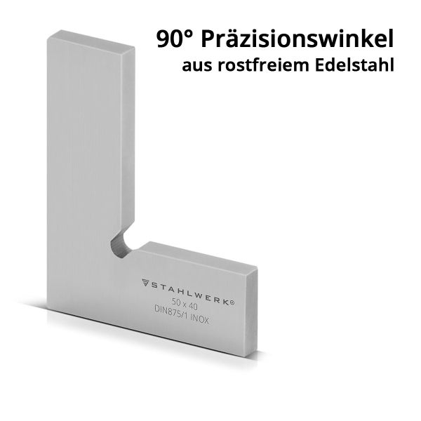 Stahlwerk Praezisionswinkel 90 Grad aus rostfreiem Edelstahl fuer Werkstattarbeiten