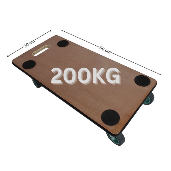 PROREGAL MegaDeal 2x Transportroller 4 Rollen HxBxT 11,5x30x60 cm Traglast 200kg Sperrholzplatte
