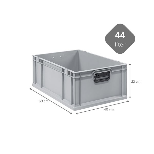 PROREGAL Spar Set 5x Eurobox Nextgen Portable Duo HxBxT 22 x 40 x 60 cm 44 Liter Eurobehälter Transportbox Transportbehälter Stapelbehälter