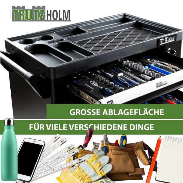 Werkstattwagen BUDDY bestückt 110tlg. Werkzeug 6 Schubladen 90 x 84 cm Seitentür Vollauszug