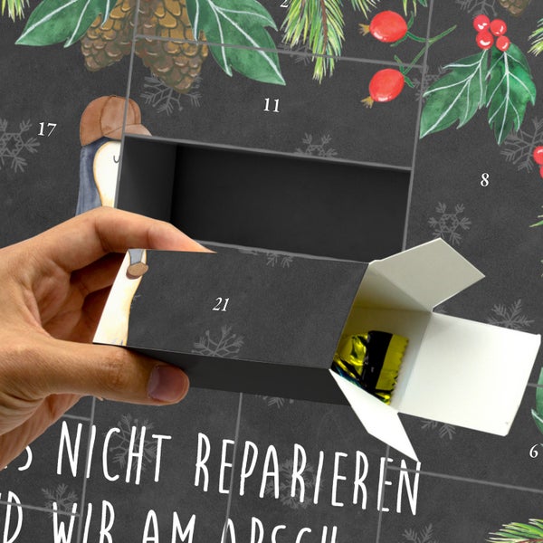 Mr. & Mrs. Panda Befüllbarer Adventskalender Wenn Papa es nicht reparieren kann, sind wir am Arsch - Schwarz
